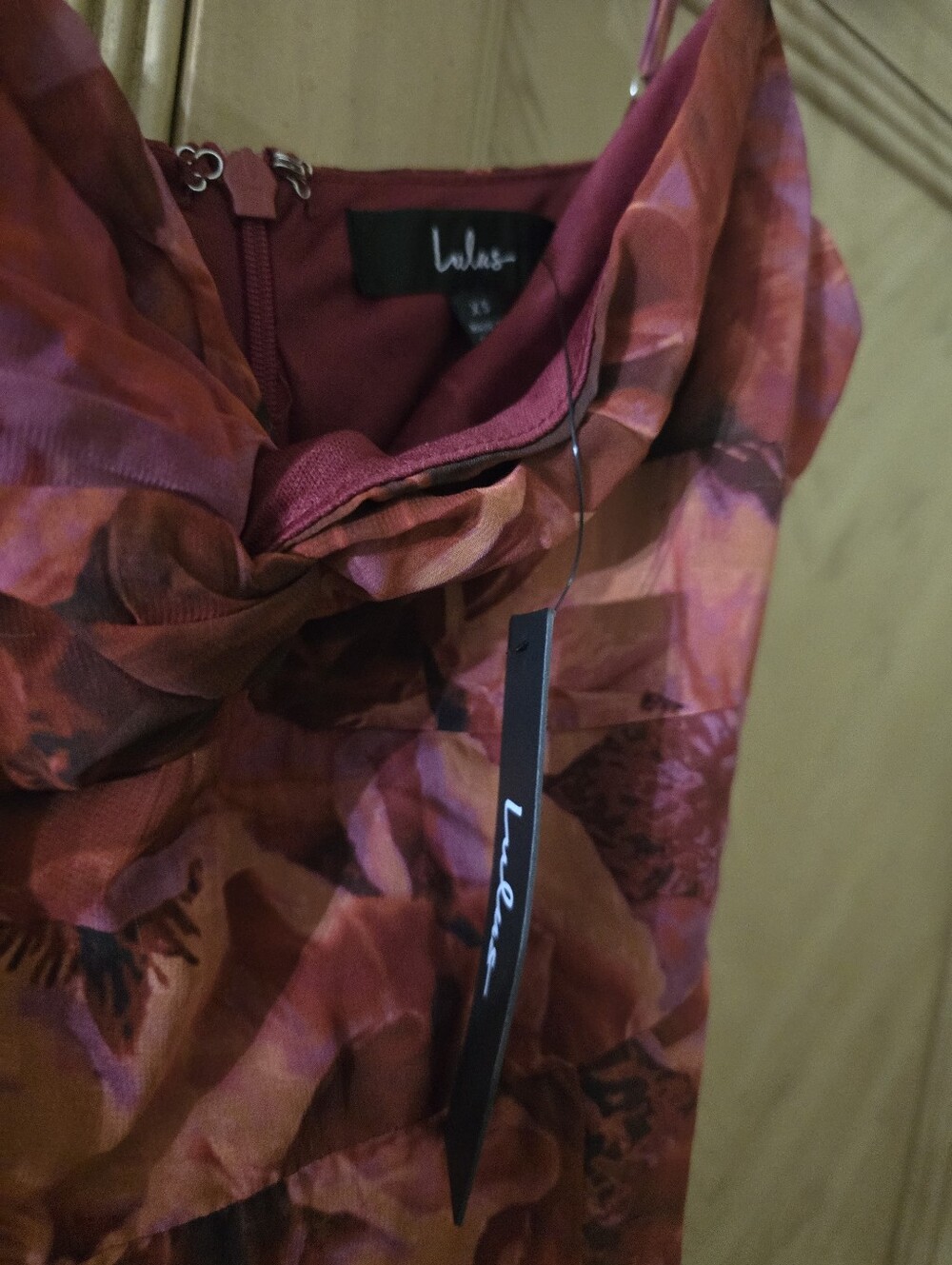 Lulus Beautiful Soul Burgundy Floral Print Twist-Front Maxi Dress - Picture 14 of 14